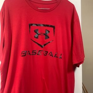 Red, Under Armour baseball t-shirt, xl loose fit